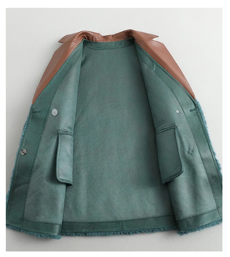 2022 Sheep Shearling Lamb Fur Coat Women's Coat Grain Velvet Mid-length Jacket