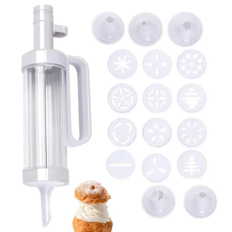 Christmas Spritz Cookie Press  And Icing Set Alloy Churro Maker Cookie Maker With 20 Discs 4 Pastry Tip Biscuit Mold Tool