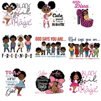 beautiful black girl diy washable iron on hoodie funny design on clothes patches stickers fashion patches for clothes on t shirt