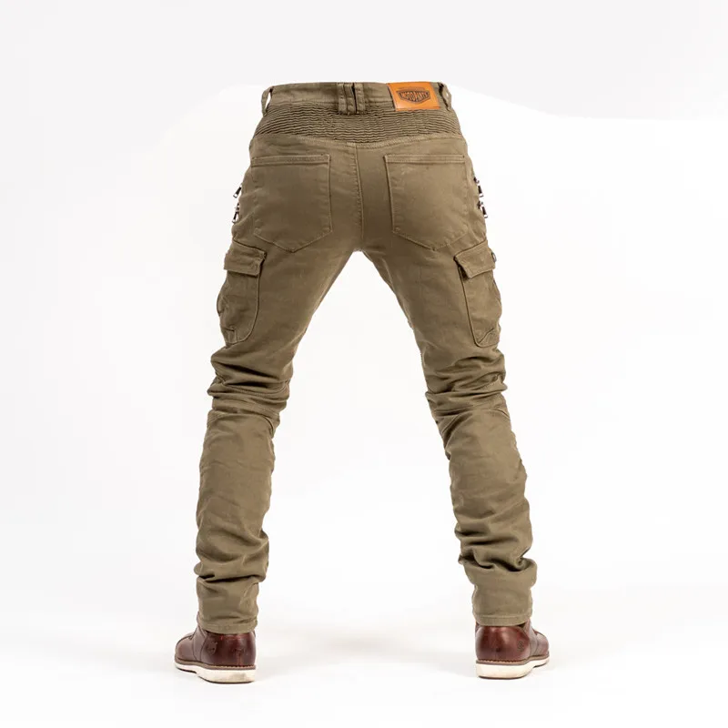 Motorcycle Riding Jeans Men's Riding Pants Four Seasons Moto & Biker Fashion Zipper Denim Jeans for Men Full Length Trousers