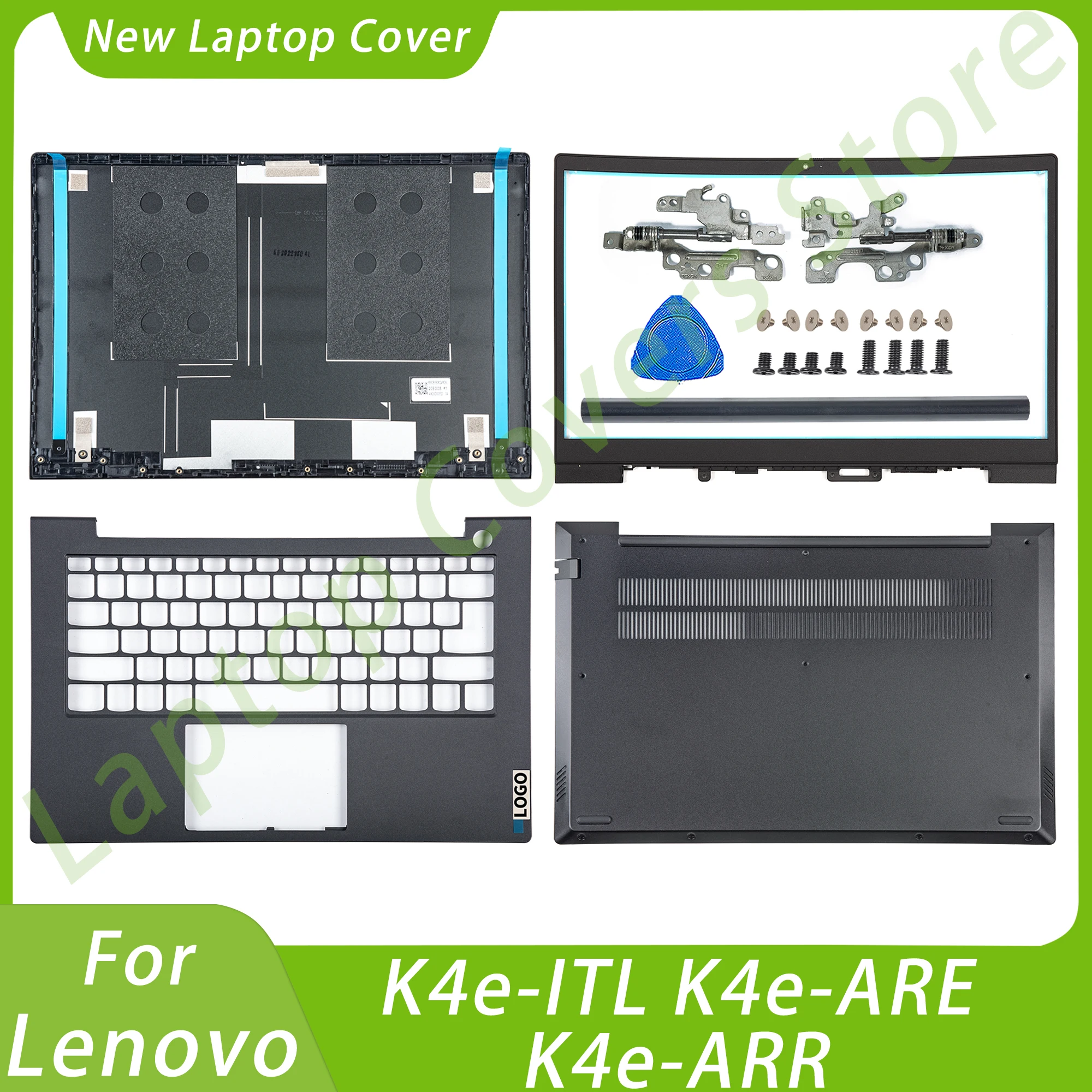 

Чехлы для ноутбуков Lenovo K4e-ITL K4e-ARE K4e-ARR, задняя крышка ЖК-дисплея, передняя панель, нижние петли, запасная крышка, серый, 15,6 дюйма
