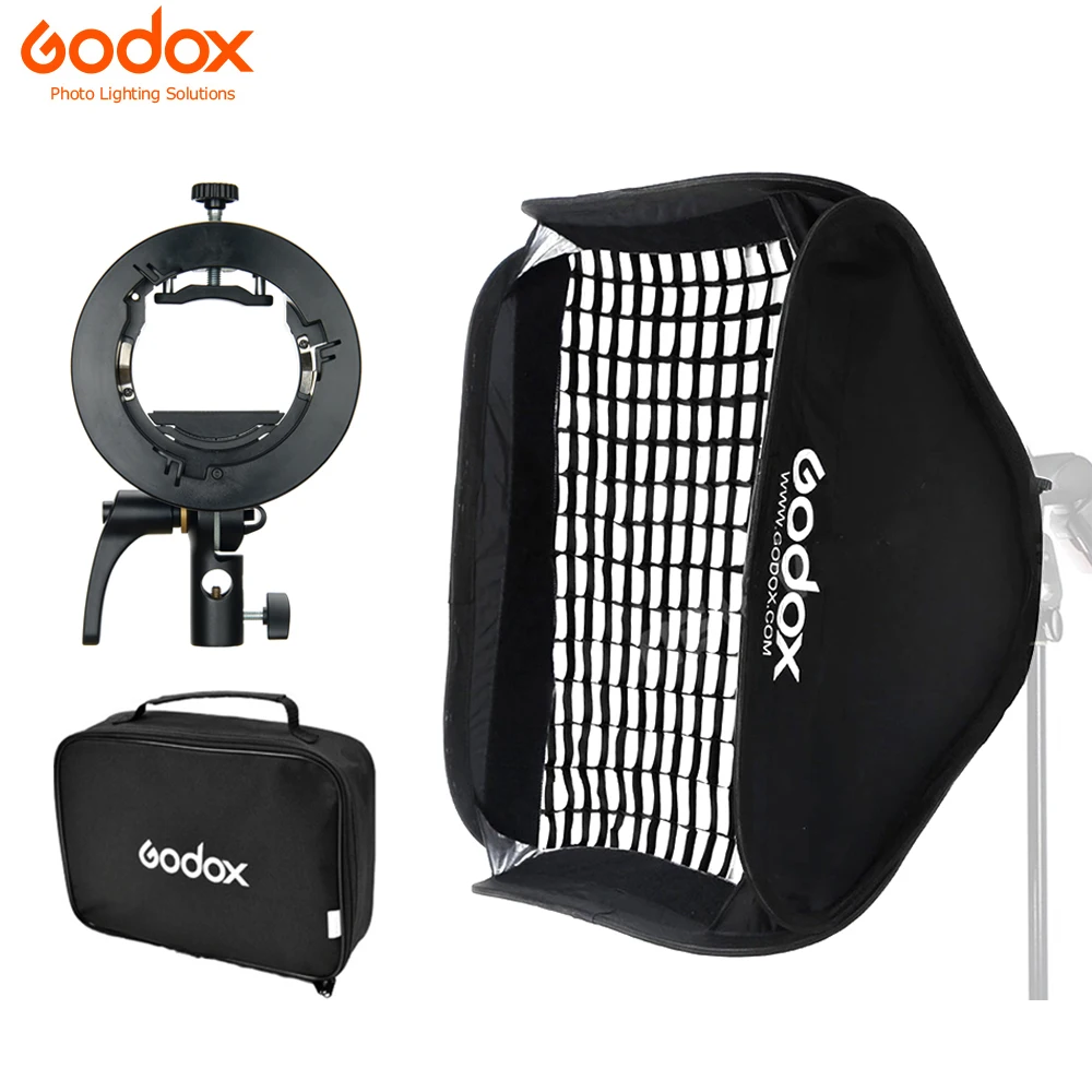 Godox S2 Speedlite Bracket Honeycomb Grid Softbox S-Type Bowens Flash Holder Mount for Godox V1 V860III AD200Pro AD400Pro TT600