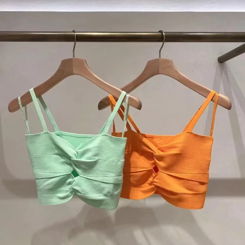 

New Women's Bow Design Hollow Out Camis Tank Top Fashion Sexy Ladies Sleeveless Strapless Vest for 2023 Spring Summer