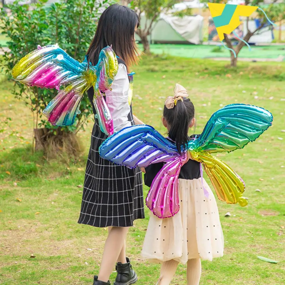 

Great Bright Color Angel Wing Balloon Eye-catching 3D Butterfly Back Hanging Foil Balloon Wedding Decoration Decorative