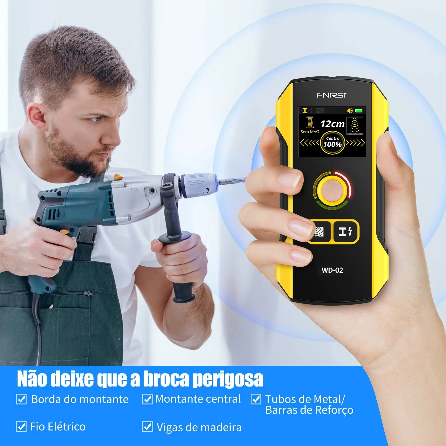 Универсальный в Португальском стиле Detor De Parede Localizador de vigas Cabos CA com carga Vigas metal madeira