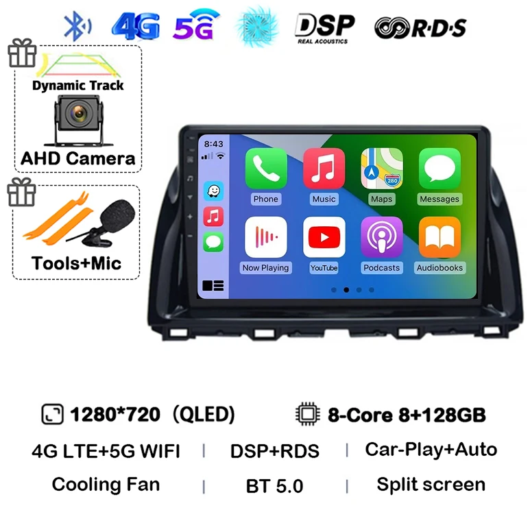 

Автомагнитола Android 15 2 DIN для Mazda CX-5 2012-2015 с Wi-Fi+4G, GPS, CarPlay и DSP