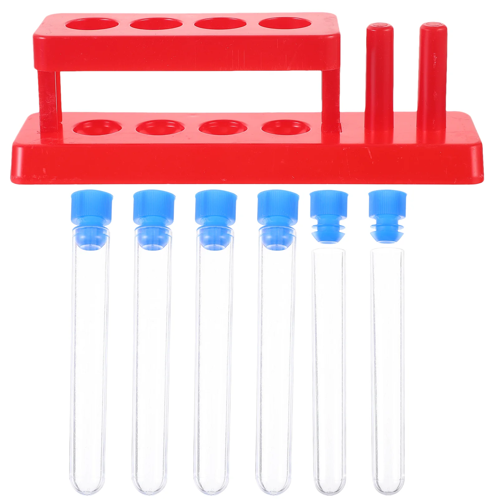

1 Set Clear Test Tube Plastic Test Tubes Test Tube with Rack Science Learning Toys