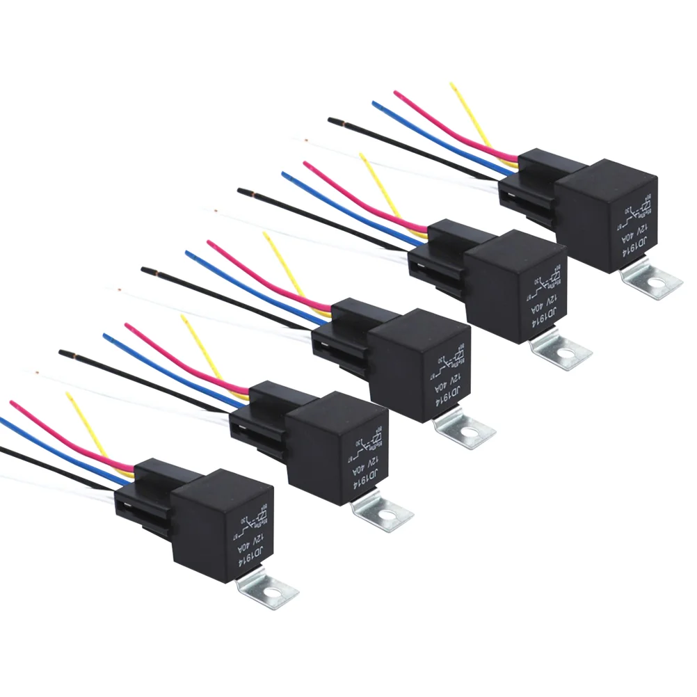 

5 Pcs Car Relay With Terminal With Terminal 12V 5pin 40A Car Relay With Terminal With Terminal with Terminal Auto Relay With