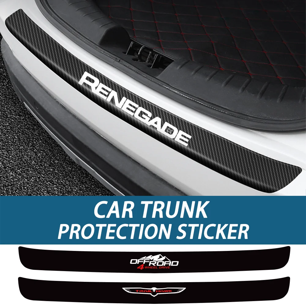 Для Jeep Renegade Grand Cherokee наклейки на задний бампер автомобиля из углеродного волокна -