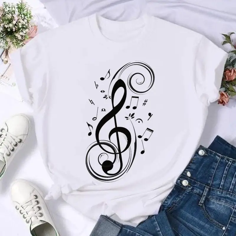

Short Sleeve Fashion Summer Women Print T Shirt Female Spring Music 90s Cute Casual Top Tshirts Cartoon Graphic Tee T-Shirt