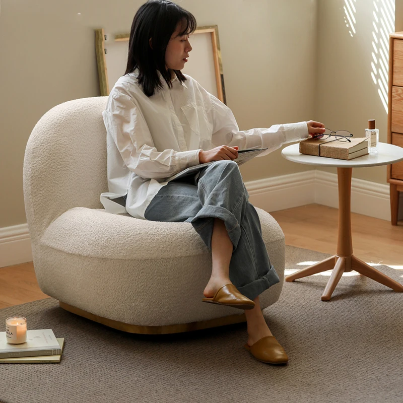

Indoor Design Metal Chairs Modern Baby Mat Bedroom Lounge Chairs Sofa Lambs Wool Sillas Perezosa Individual Modern Furniture