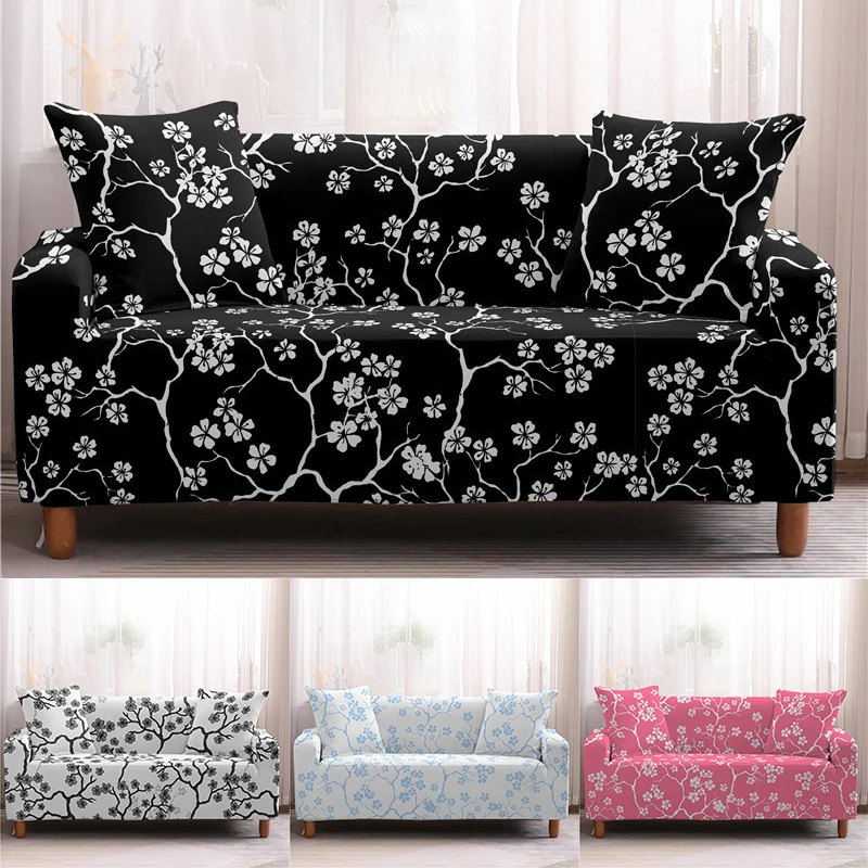 

Floral Sofa Cover for Living Room All Inclusive Flower Print Sofa Cover Stretch Dust-proof Sofa Protector Home Hotel Decor