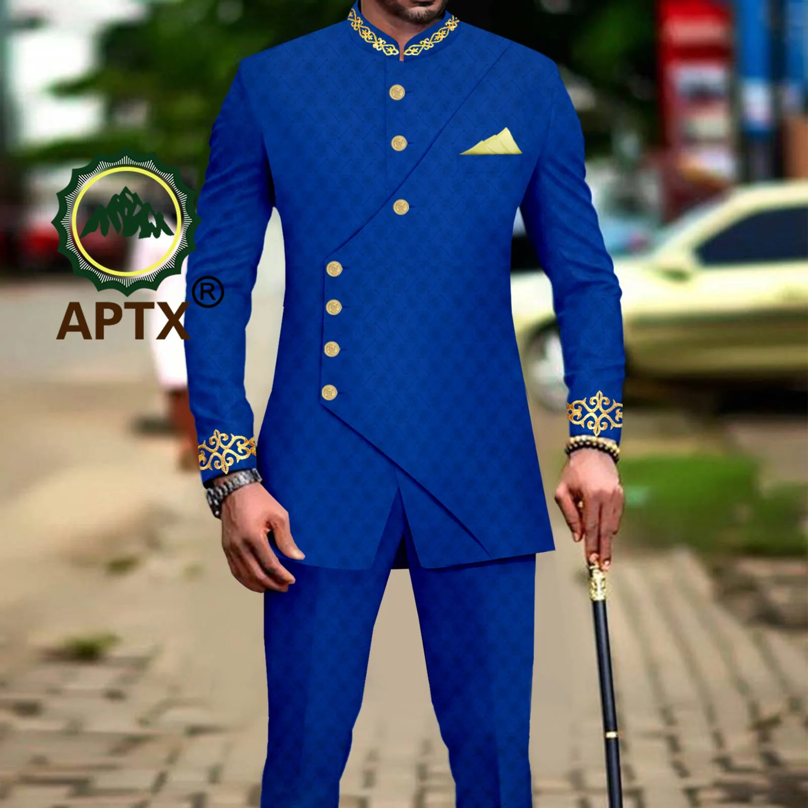 

Африканская одежда для мужчин, деловая Женская Роскошная куртка и брюки, официальная одежда из 2 предметов для свадебного торжества, одежда A2316051