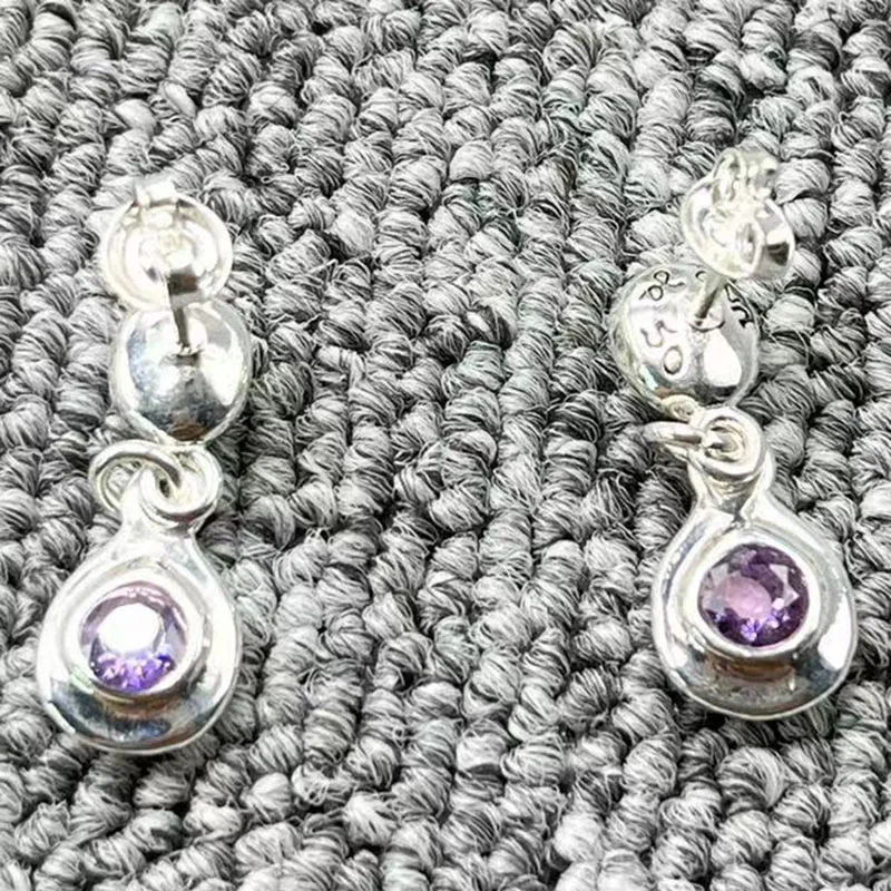

2022 new UNOde50 exquisite fashion electroplating 925 silver purple earrings jewelry gifts
