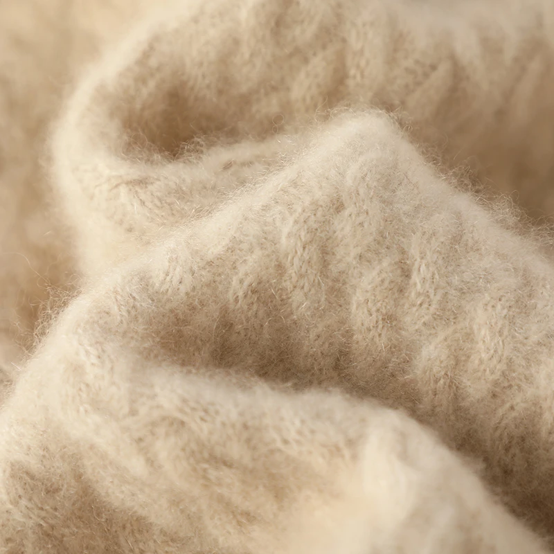 Пуловер с V-образным вырезом Женский свитер из 100 шерсти однотонный вязаный