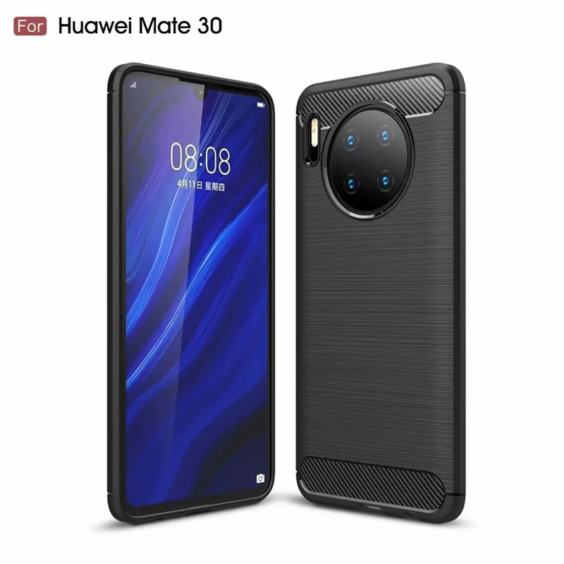 

Brushed Texture Case For Huawei Mate 30 Silicone Cases for mate30 Huawey Luxury Carbon Fiber Soft TPU Phone Cover