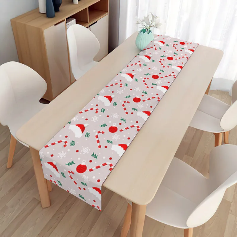 

Рождественское украшение для дома, льняная Рождественская скатерть для стола, изолированная подстилка 33x2022 см, подарки на новый год
