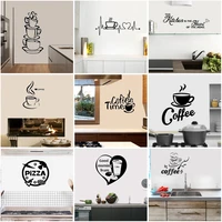 kitchen wall sticker for restaurant decor pizza coffee home decoration vinyl waterproof wall art murals stickers