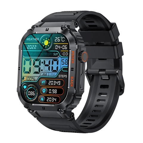 MELANDA 1,96 дюйма, новые умные часы с Bluetooth, мужские спортивные фитнес-трекеры, умные часы для Android, IOS, калькулятор, 400 мАч