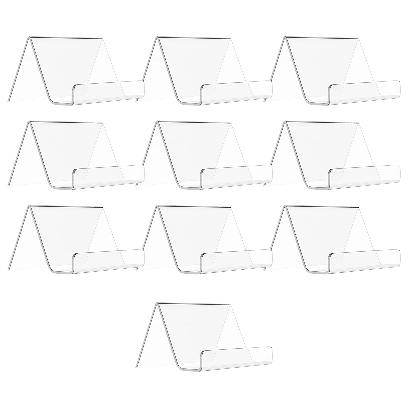 

6/10pcs Acrylic Business Card Holder Transparent Acrylic Name Card Display Stand Large Capacity Office Business Card Stand