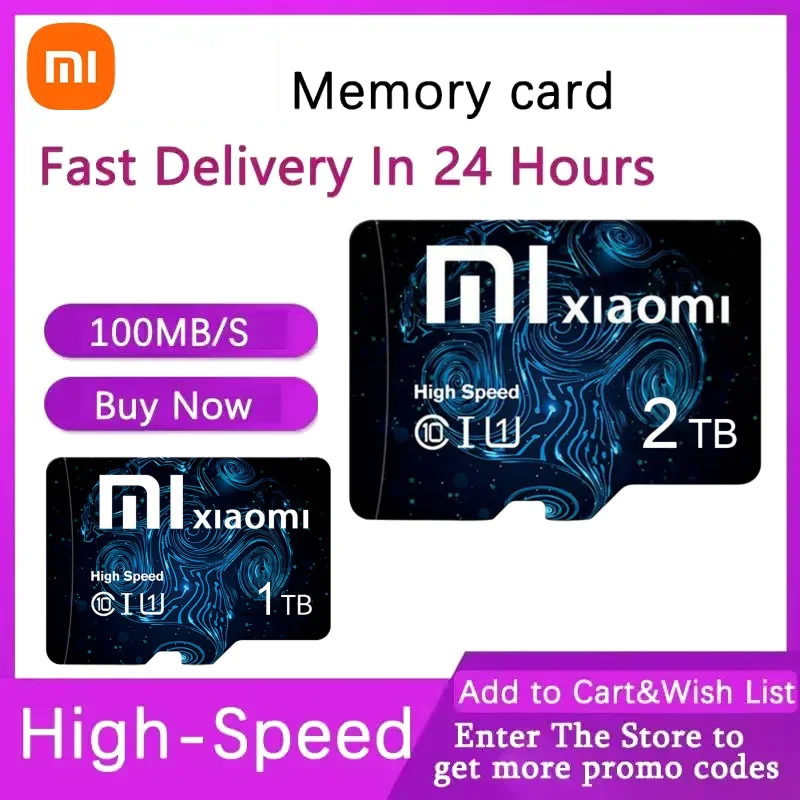 XIAOMI Оригинальная карта Micro TF SD 512 ГБ 1 ТБ 2 Высокоскоростная памяти Mini Sd 256 Класс 10 U3