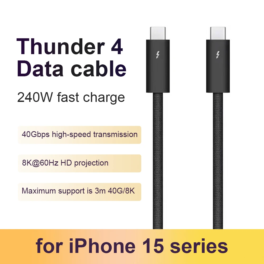 

240W 5A Weave Transfer Data Cable Type C to Type C Fast Charging for iPhone 15 Samsung Xiaomi Laptop Projection Screen Wire