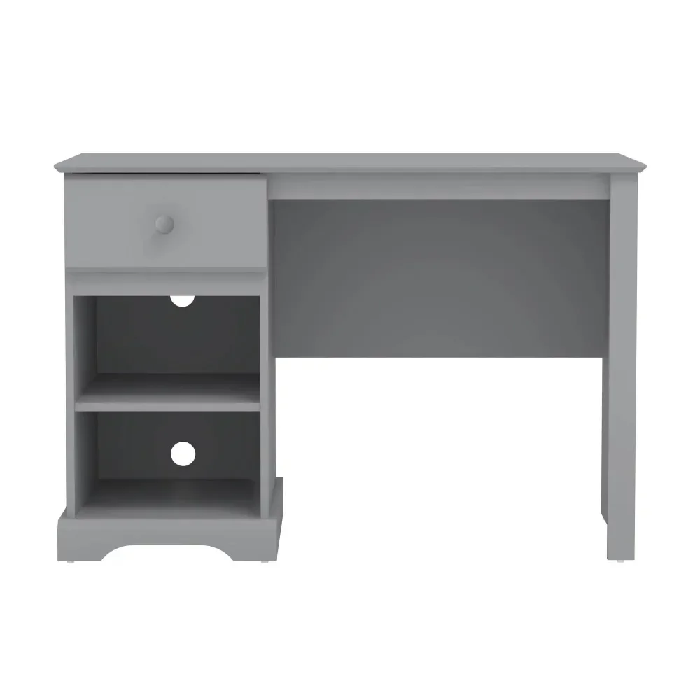 

Campbell Wood Kids Desk with 1 Drawer and 2 Shelf Storage, Gray Desk with Drawers, Computer Table, Office Desks