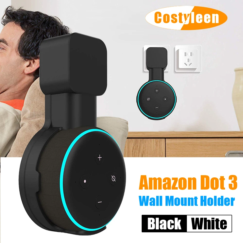 

Настенный держатель для динамика, подставка-вешалка для Amazon Alexa Echo Dot 3-го поколения, Крытый чехол со звуковой коробкой (вилка для ЕС, США, Вели...