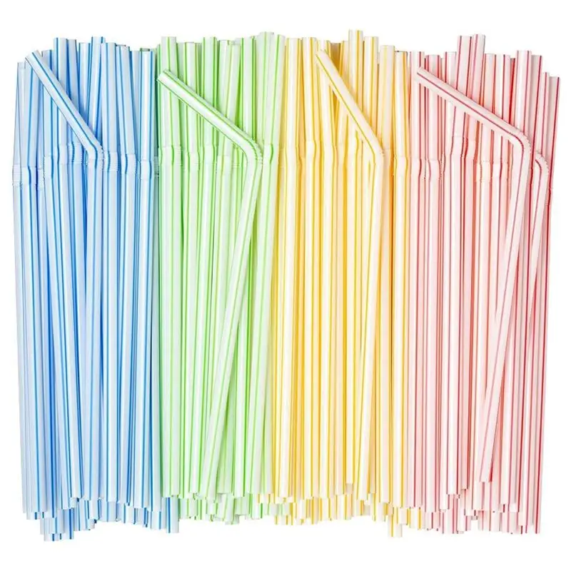 

500pcs Disposable Party Drink Straws Juice Straws Colorful Straws Disposable Color Straw For Soybean Milk Cola Beverage