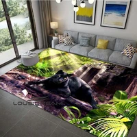 animal black lion tiger 3d printing large area carpet household door mat bedroom living room non slip carpet home decoration