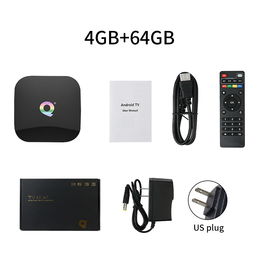 

Quad Core Top Box 6k Media Player Set for Android 9 0 2 USB Television Receiver TV Box US Plug 4GB 64GB