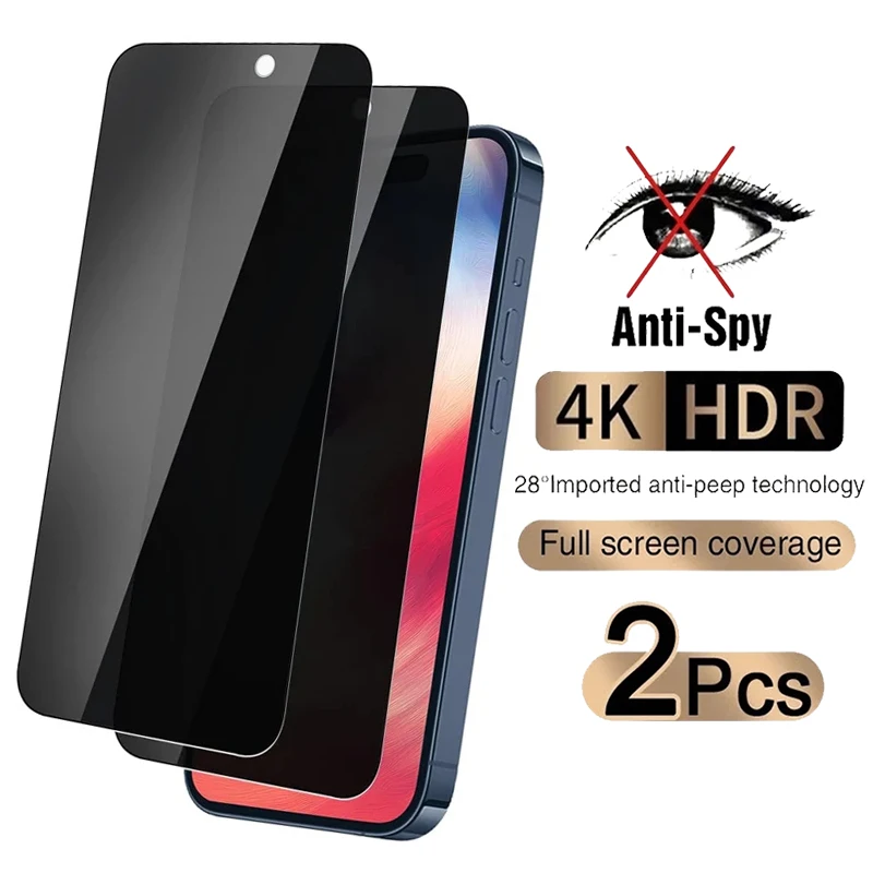 2 шт. полная защита экрана для iPhone 11 12 13 14 15 16 Pro Max