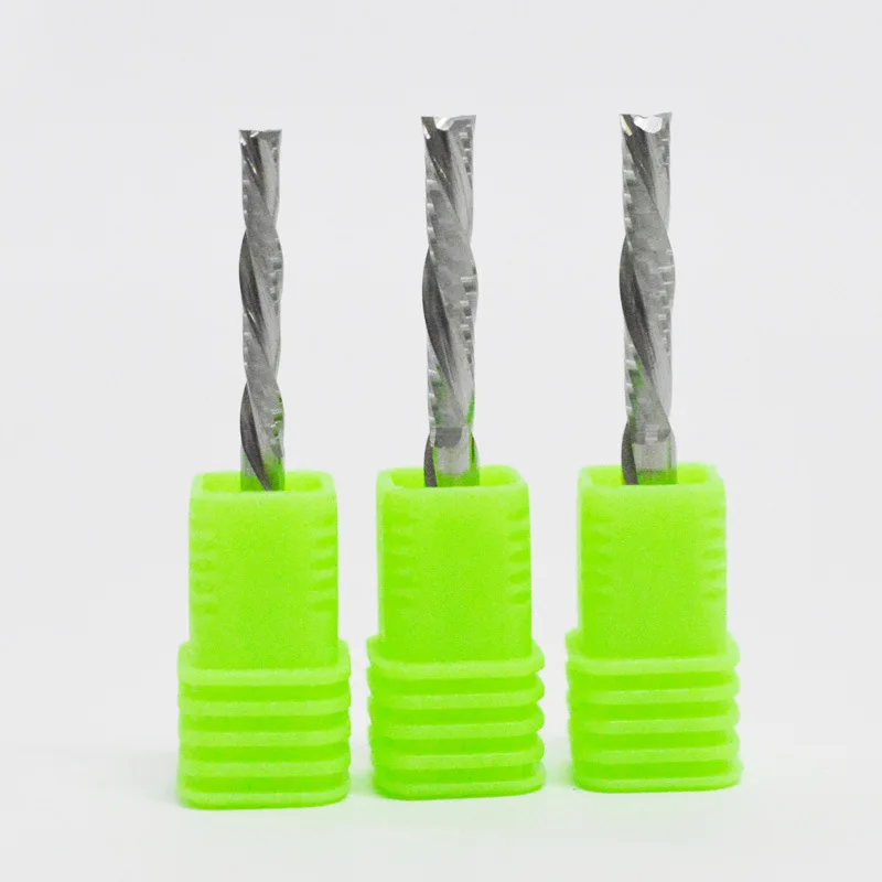 

1 шт. 3,175/4/5/6 мм 3 А левшей 2 спиральные флейты левшей спиральный резак вниз резка карбидная Концевая фреза