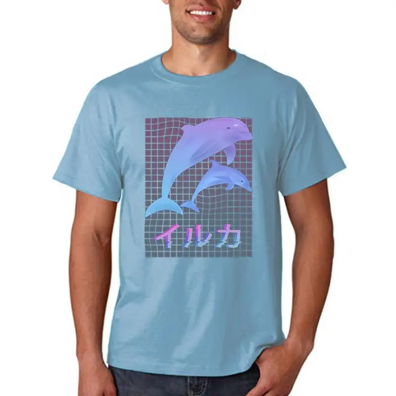Мужская модная футболка с дельфином Vaporwave