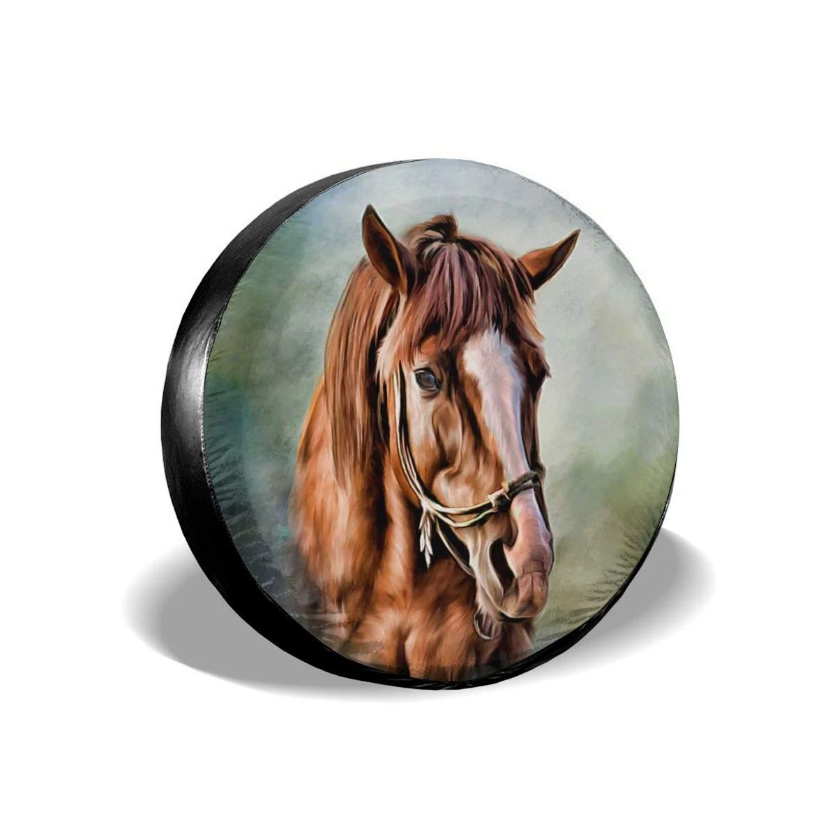 

Alouply Tire Cover Horse Painting Travel Outdoors Fit Trailer, RV, SUV, Truck Stylish Potable Universal (14-17 Inch
