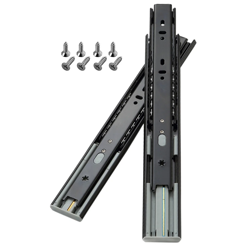 

Cabinet Thickened 3-Section Buffer Mute Drawer Slide Rail Damping Wardrobe Door 3-Section Track