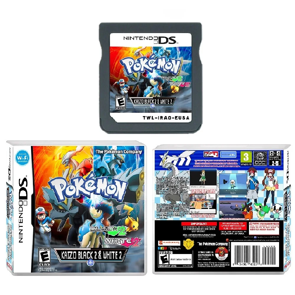Игровая карта Pokémon Kaizo Black 2 &amp White NDS RPG Портативный язык игры на английском языке