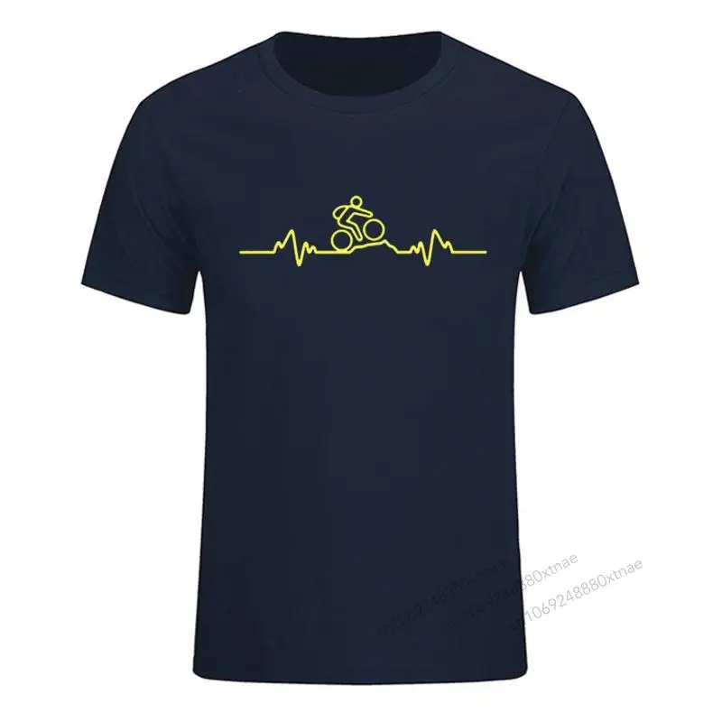 

NEW Mountain Biker Heartbeat Pulse Cyclinger T-SHIRT men Cycle Fashion Funny 100% Cotton Short Sleeves T Shirts European Size