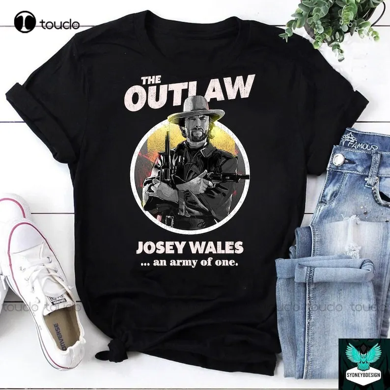 Винтажная Футболка Outlaw Josey с изображением Уэльса футболка джотэй рубашка Clint Eastwood