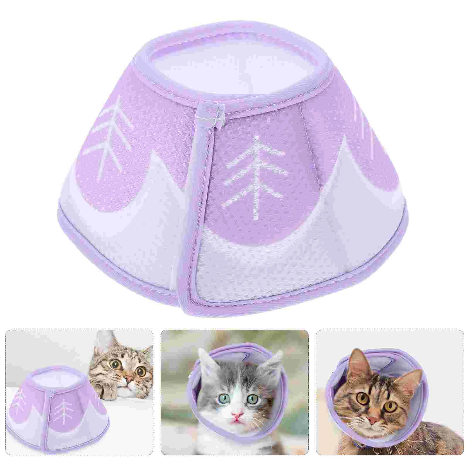 

Cat Recovery Collar Cone Adjustable Cat Cone Collar Kitten Cone Breathable Collar