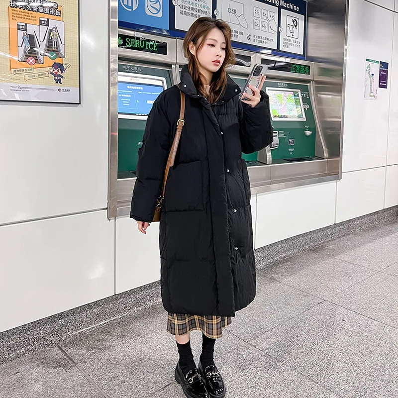 CGC 2022 New Thicken Warm Winter Jackets Women Long Parkas Hooded Cotton Padded Coats Women Korean Style Oversized Outerwear