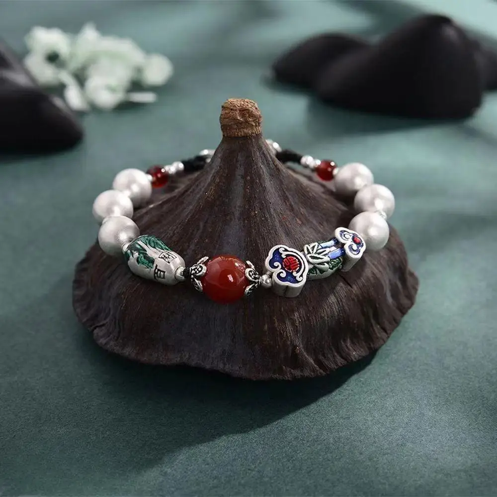 

Enamel Bracelet Enamel Colorful Auspicious Bracelet Gift Handmade Handmade 06300001