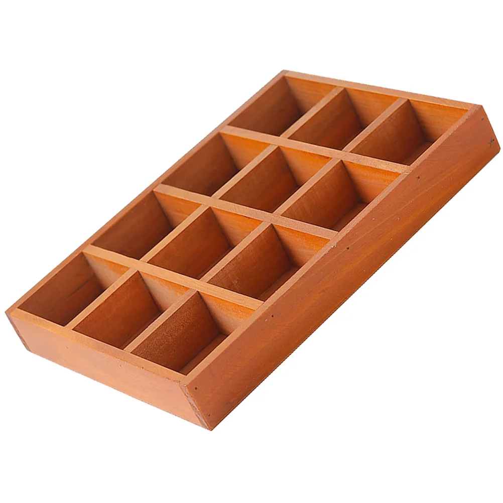 

Wooden Storage Organizer Jewelry Box Tray Container Wood Drawer Crates Grid Display Functional Divider Multi Sundries Candy
