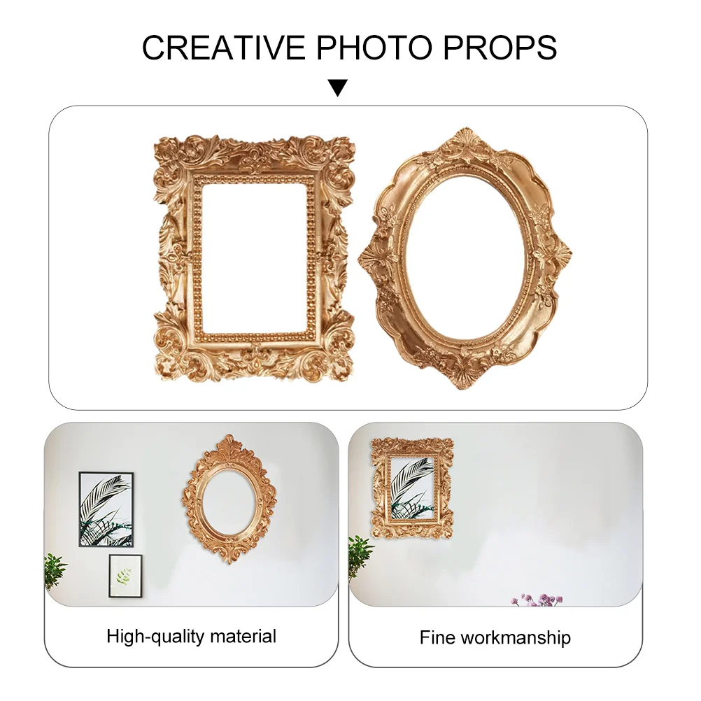 5 шт. маленькая золотая фоторамка A3 реквизит для фотографий мини-рамки винтажный