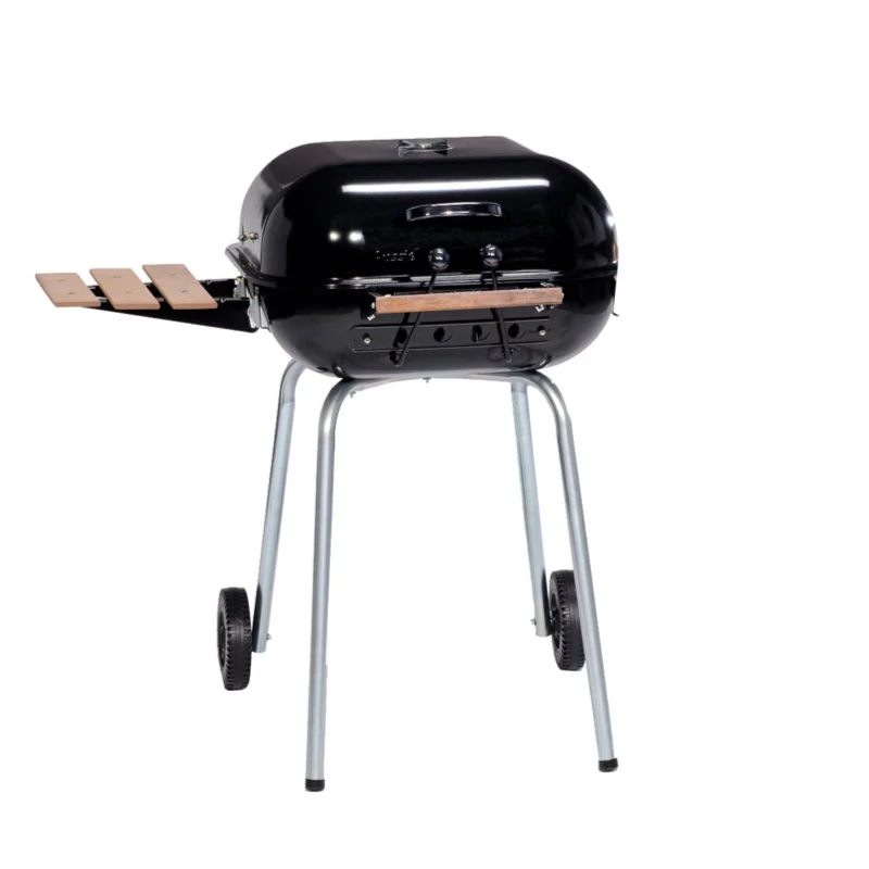 

Swinger Charcoal Grill with Side Table - Black Camping Tourist Burner Barbecue Big Power Cookware Portable Furnace Picnic Touris