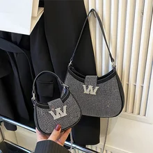2023 New Bags For Women Designer Luxury Mini Rhinestone Shoulder Hand Bag Evening Party Purse Clutch Chain Sling Bag Handbags