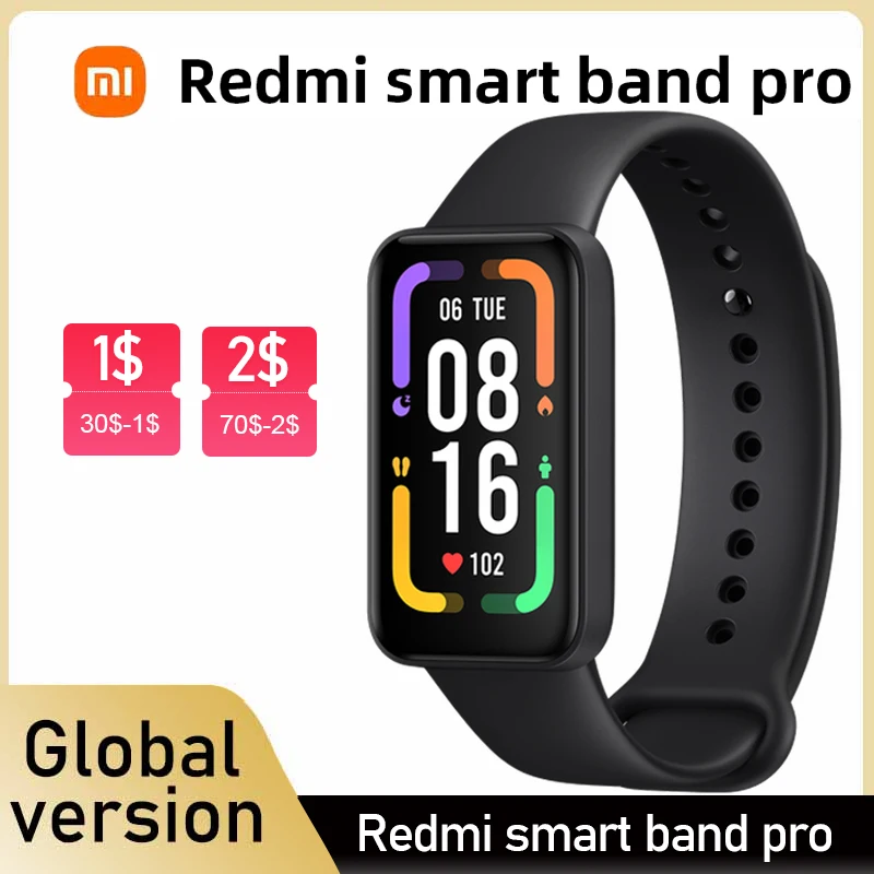 Браслет Xiaomi Redmi Smart Band Pro Mi Водонепроницаемый Фитнес-браслет с 6-цветным AMOLED