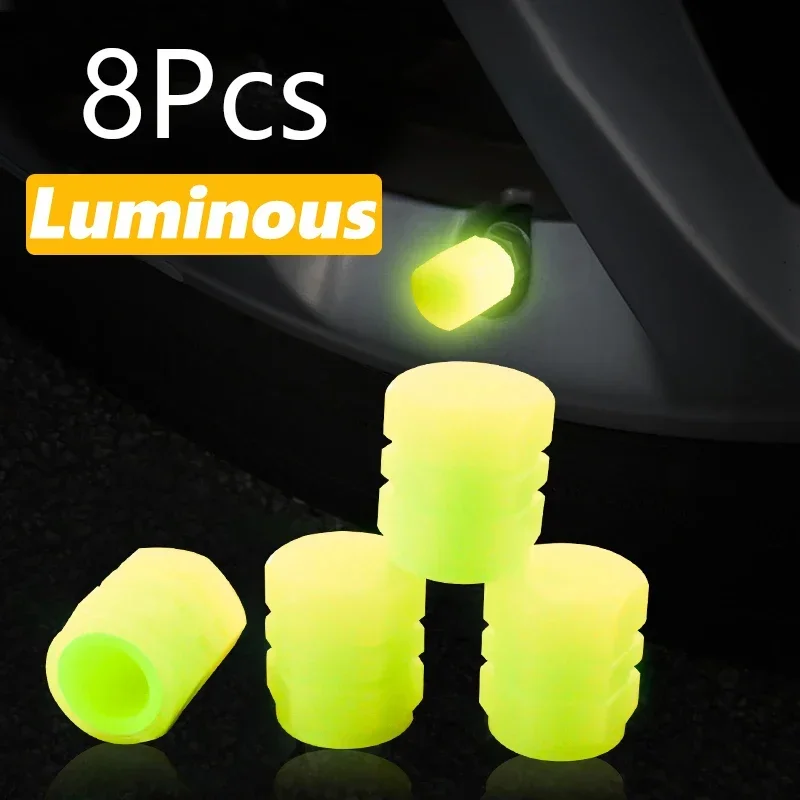 

Автомобильная светящаяся крышка клапана для шин, светоотражающие наклейки, насадка для колеса мотоцикла, велосипеда, ночное свечение, флуоресцентные автомобильные аксессуары