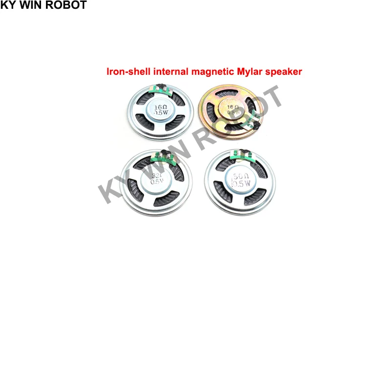 

2pcs/lot New Ultra-thin Mini speaker 16/32/50 ohms 0.5 watt 0.5W 16/32/50R speaker Diameter 40MM 4CM thickness 4.5MM