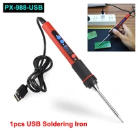 portable usb soldering iron electric heating tools px 988 5v 10w lcd digital soldering iron temperature adjustable welding gun
